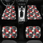 Skull Car Seat Cover car mat full set, Halloween car seat cover mat, Floral skull seat cover for car gothic skull mat seat protector for car