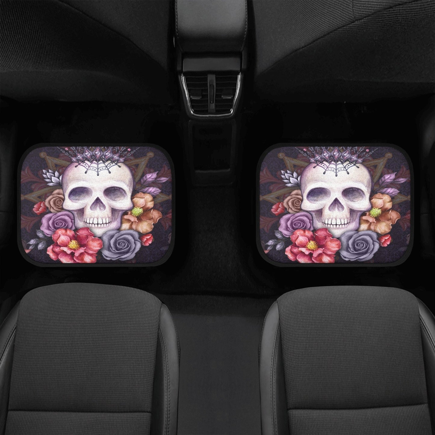 Skull Car Seat Cover car mat full set, Halloween car seat cover mat, KING skull seat cover for car gothic skull car mat seat protector cover
