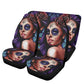 Girl Sugar skull Car Seat Covers car mat flower skull car seat protector rose Mexican skull car mat candy skull car accessories seat cover