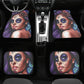 Girl Sugar skull Car Seat Covers car mat flower skull car seat protector rose Mexican skull car mat candy skull car accessories seat cover