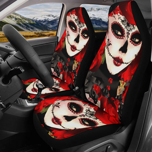 Girl Sugar skull Car Seat Covers car mat flower skull car seat protector Mexican skull girl car mat candy skull car accessories seat cover
