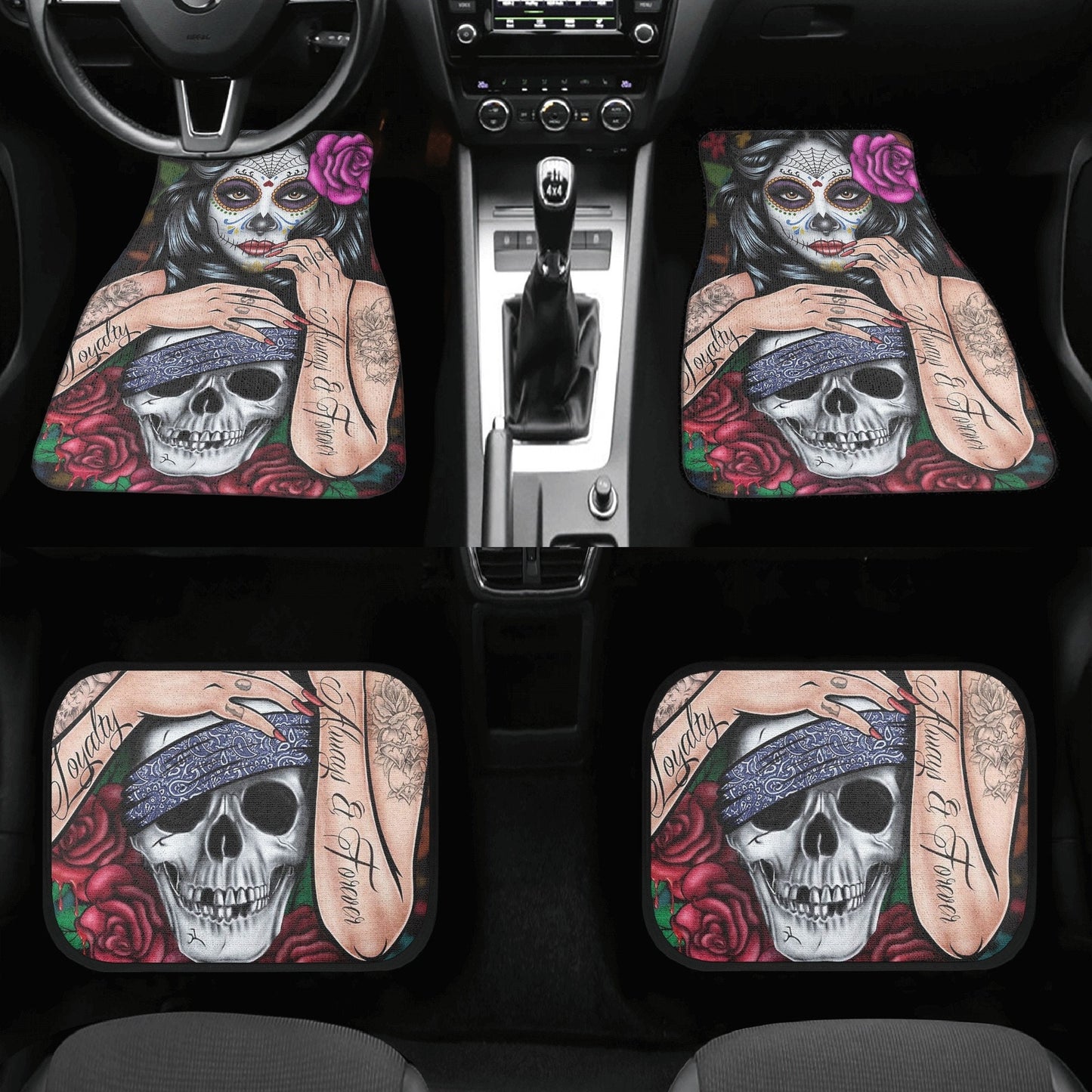Sugar skull girl car seat cover, Sugar skull Car Seat Covers car mat flower skull car seat protector candy skull car accessories seat cover