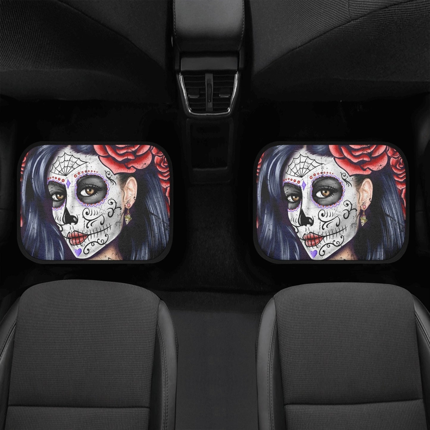 Sugar skull girl car seat cover, Sugar skull Car Seat Covers car mat flower skull car seat protector candy skull car accessories seat cover