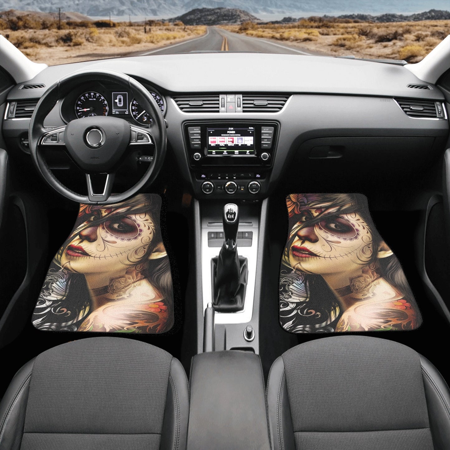 Sugar skull girl car seat cover, Sugar skull Car Seat Covers car mat flower skull car seat protector candy skull car accessories seat cover