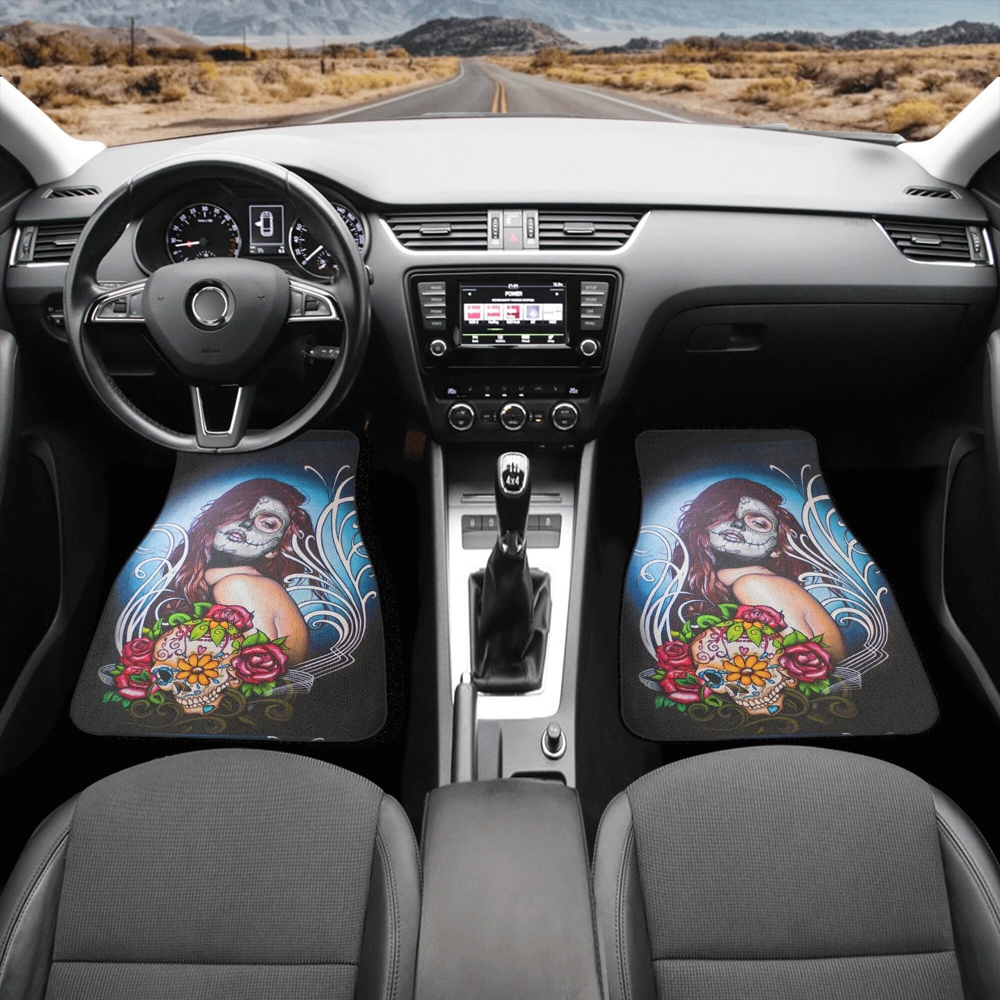 Sugar skull girl car seat cover, Candy skull Car Seat Covers car mat Mexico skull car seat protector candy skull car accessories seat cover