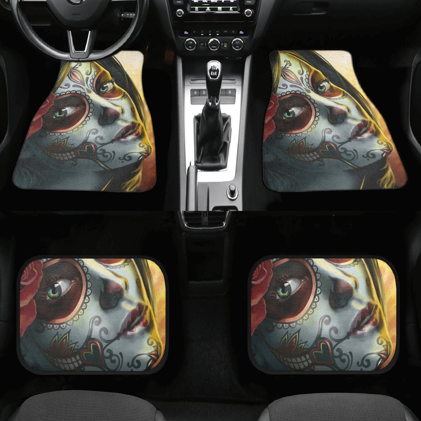 Sugar skull girl car seat cover, Candy skull Car Seat Covers car mat Mexico skull car seat protector candy skull car accessories seat cover