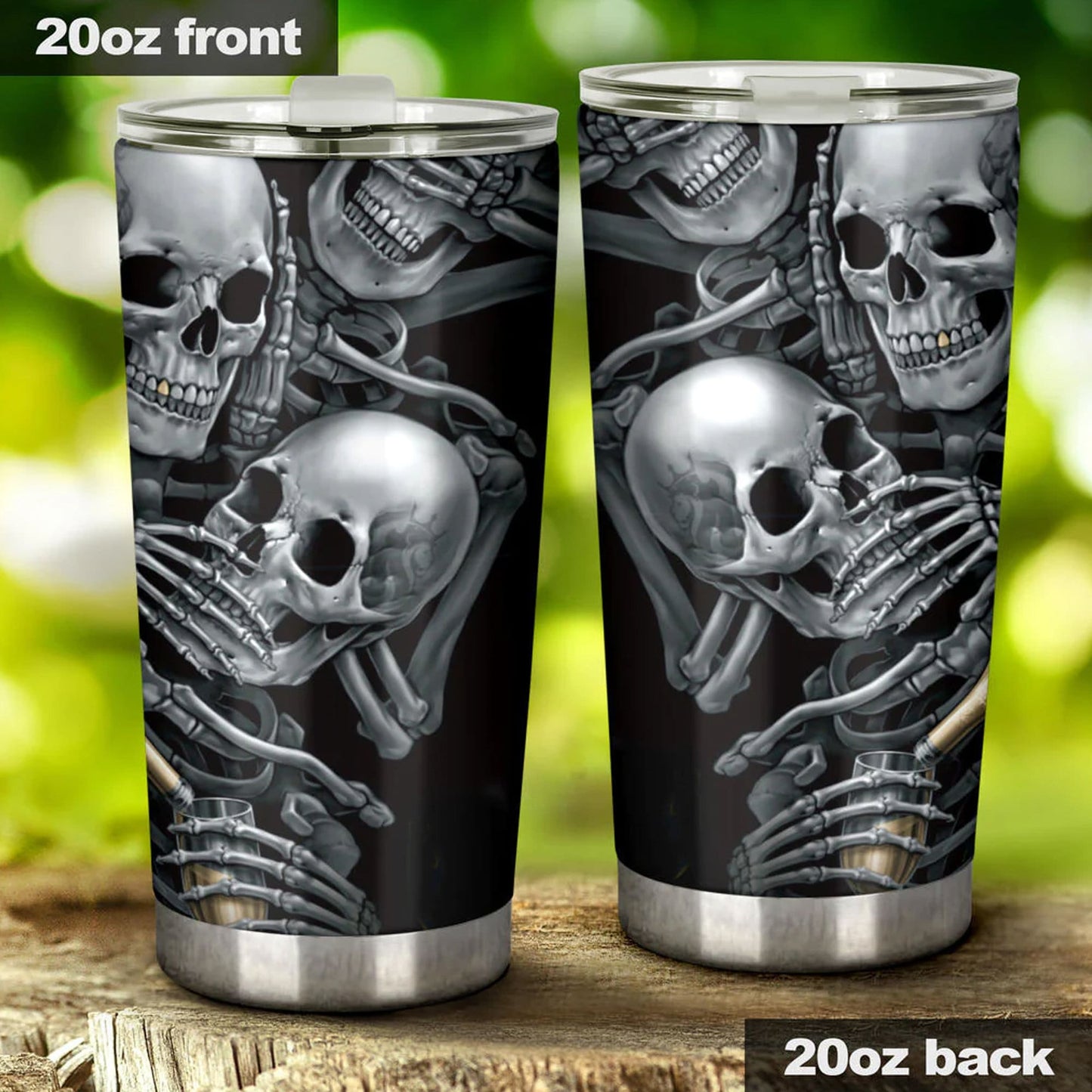 No see no hear no speak skull tumbler, Halloween cup mug tumbler, grim reaper skull tumbler mug cup, see no hear no speak no skull cup mug
