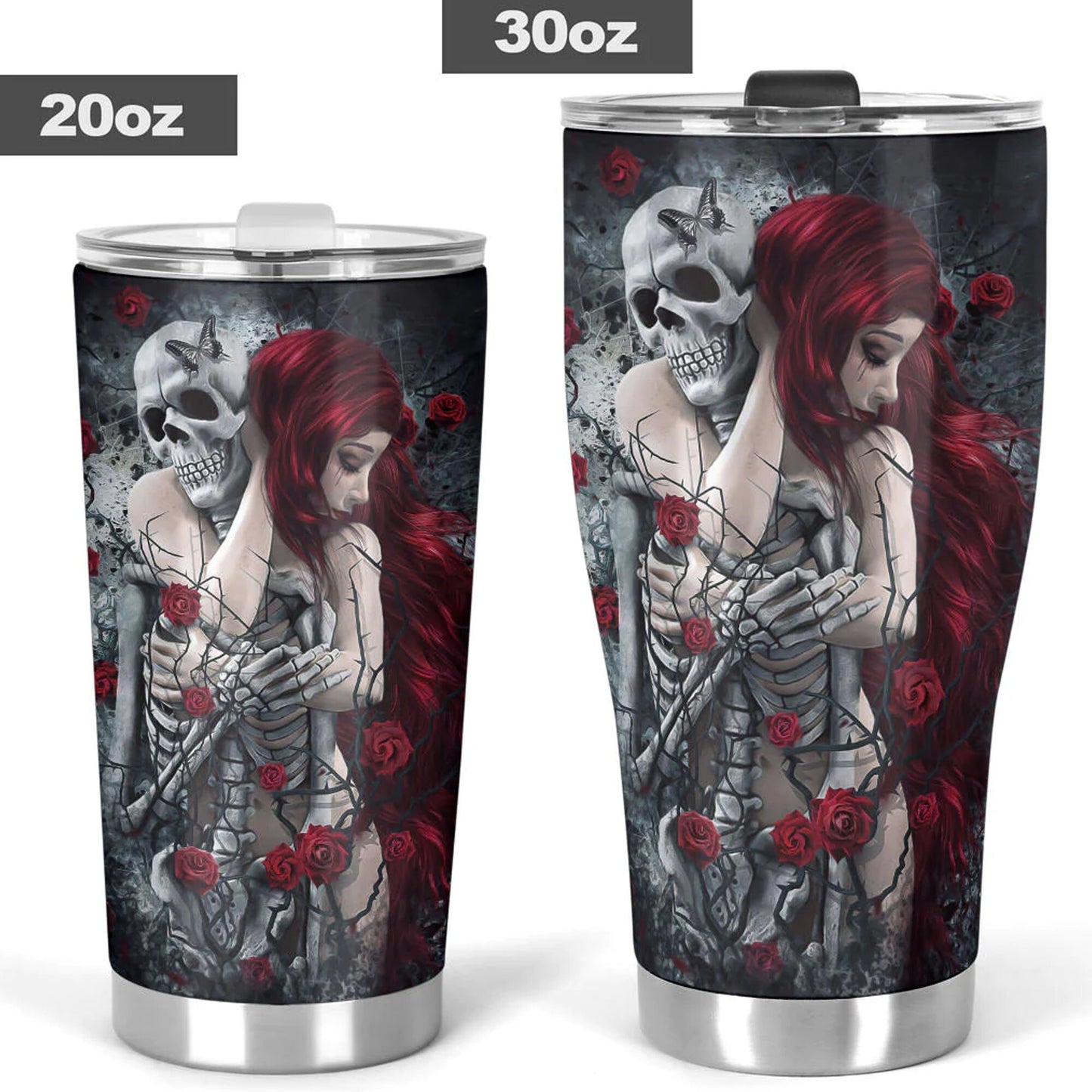 Grim reaper skull girl tumbler mug cup, skull travel tumbler Gothic skull mug tumbler Halloween skull mug tumbler grim reaper mug cup tumblr