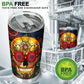 Day of the dead skull tumbler, sugar skull cup mug tumbler, candy skull tumblr, skull tumbler mug cup, Floral skull gothic mug cup tumbler
