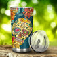 Day of the dead skull tumbler mug cup, Candy skull cup mug tumbler, skull tumblr mug cup, Calaveras mexican skull Halloween mug cup tumbler