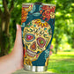 Day of the dead skull tumbler mug cup, Candy skull cup mug tumbler, skull tumblr mug cup, Calaveras mexican skull Halloween mug cup tumbler