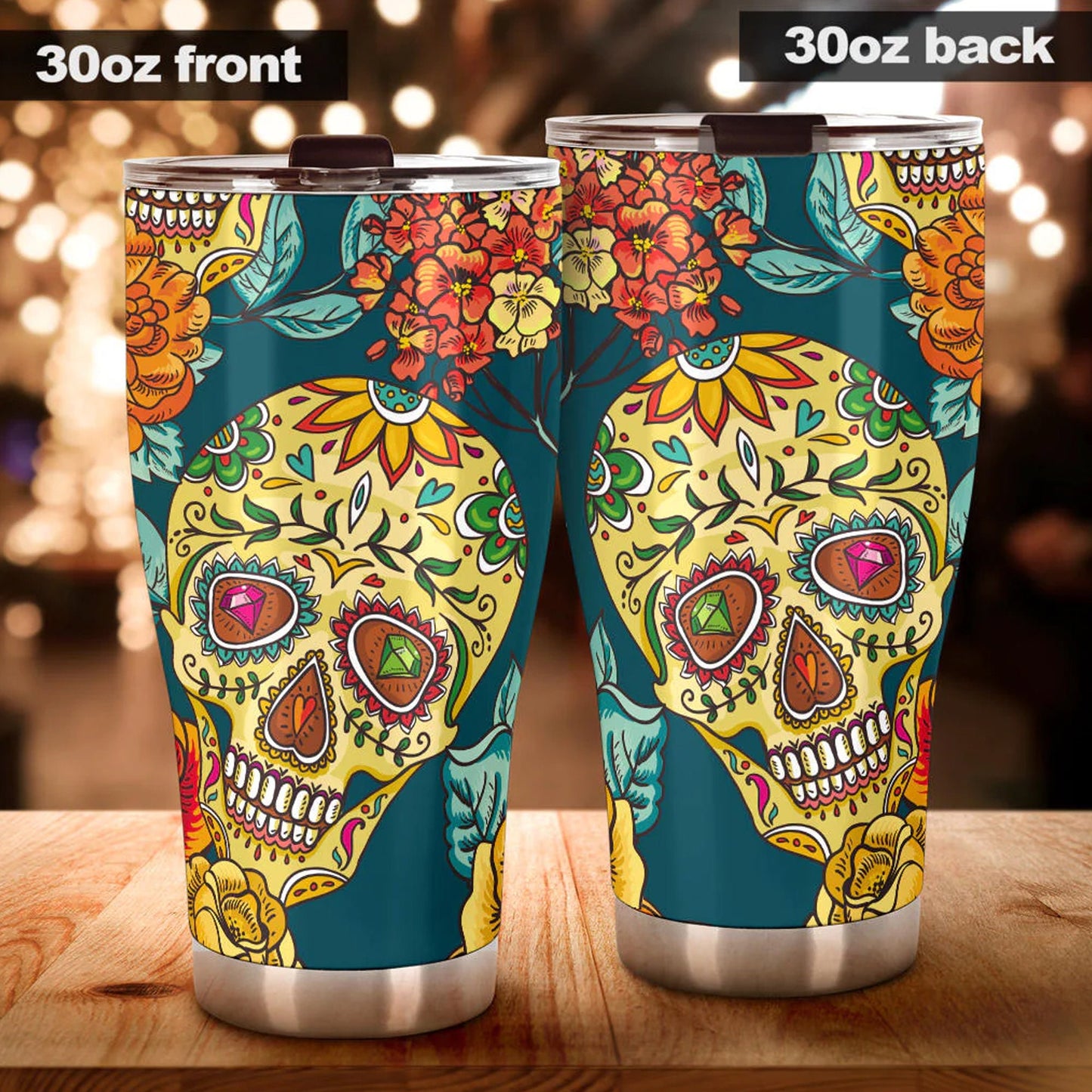 Day of the dead skull tumbler mug cup, Candy skull cup mug tumbler, skull tumblr mug cup, Calaveras mexican skull Halloween mug cup tumbler