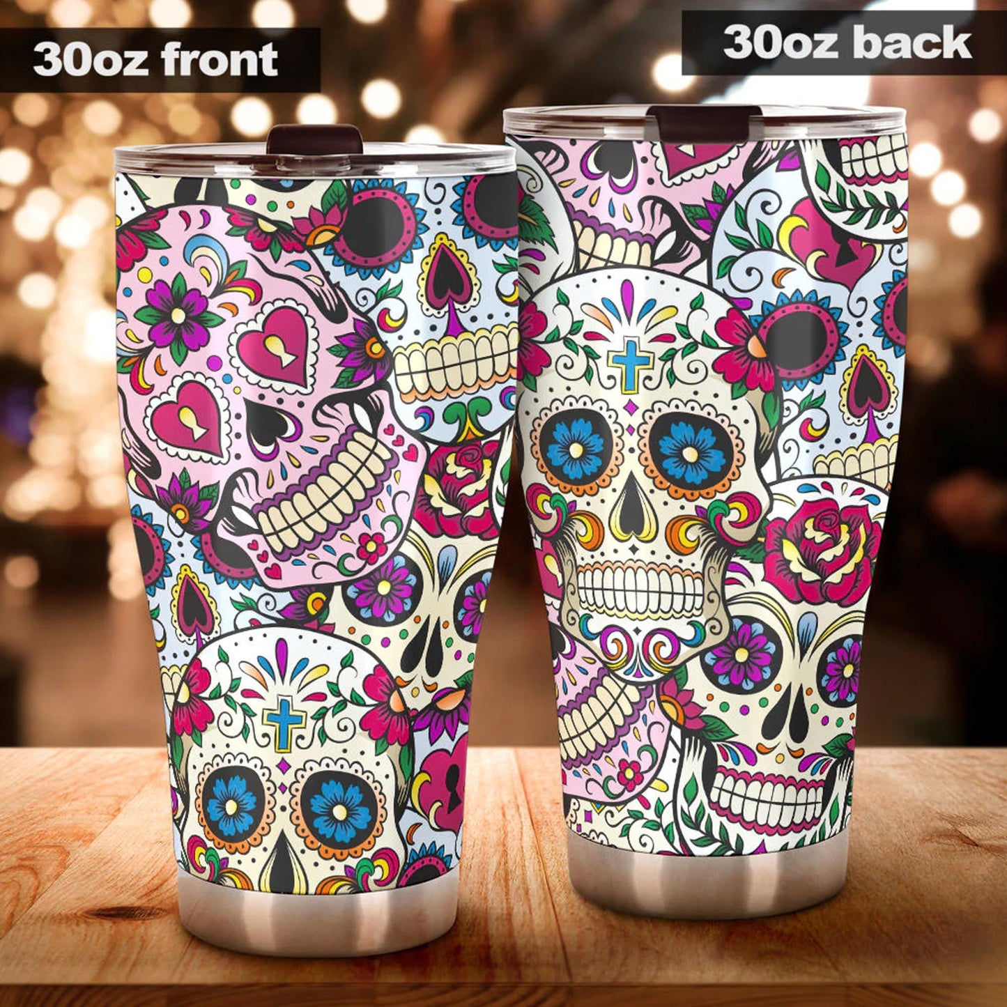 Mexican calaveras skull tumbler mug cup, Candy skull cup mug tumbler, sugar skull tumblr mug cup, skeleton skull Halloween mug cup tumbler
