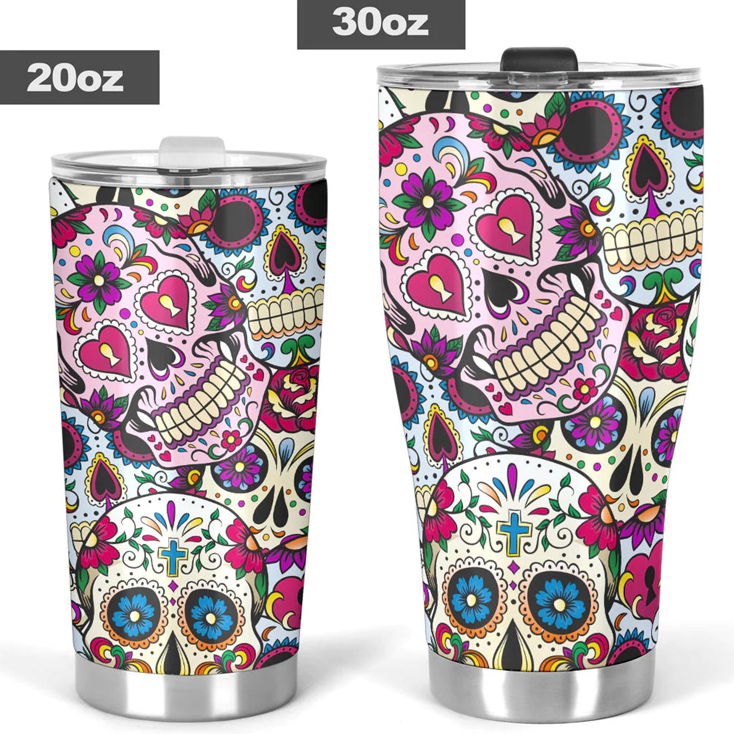 Mexican calaveras skull tumbler mug cup, Candy skull cup mug tumbler, sugar skull tumblr mug cup, skeleton skull Halloween mug cup tumbler