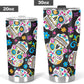 Calaveras skull tumblr mug cup, Candy skull cup mug tumbler, sugar skull tumblr mug cup, Day of the dead skull Halloween mug cup tumbler