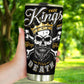 KING skull tumbler mug cup, death skull cup mug, skull travel tumbler Gothic skull mug tumbler reaper skull mug grim reaper gothic mug cup