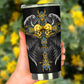 Wing sword skull tumbler, Goth skull cup mug, skull travel tumbler Gothic skull mug tumbler Halloween skull mug grim reaper gothic mug cup