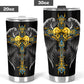 Wing sword skull tumbler, Goth skull cup mug, skull travel tumbler Gothic skull mug tumbler Halloween skull mug grim reaper gothic mug cup