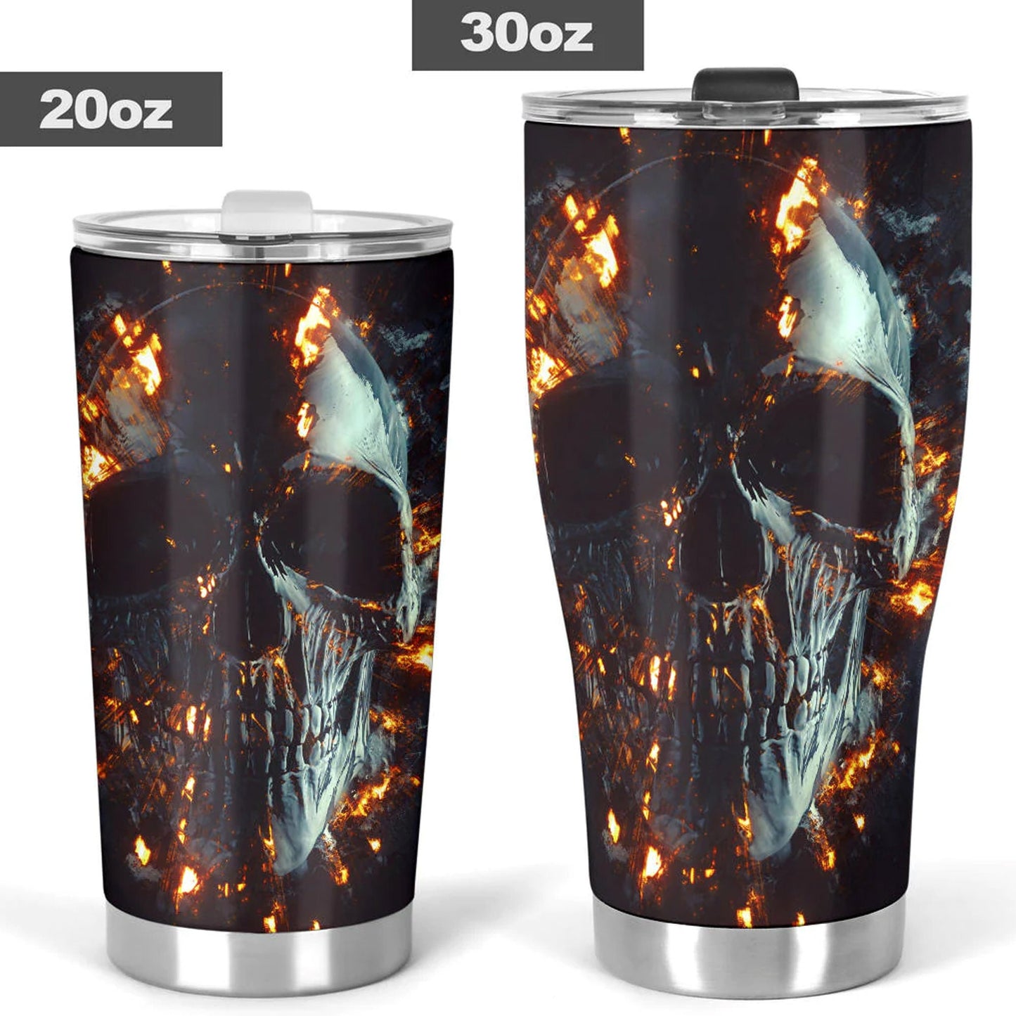 Flame skull tumbler, skull in fire cup mug tumblr skull travel tumbler Gothic skull mug tumbler Flaming skull mug grim reaper gothic mug cup