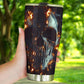 Flame skull tumbler, skull in fire cup mug tumblr skull travel tumbler Gothic skull mug tumbler Flaming skull mug grim reaper gothic mug cup