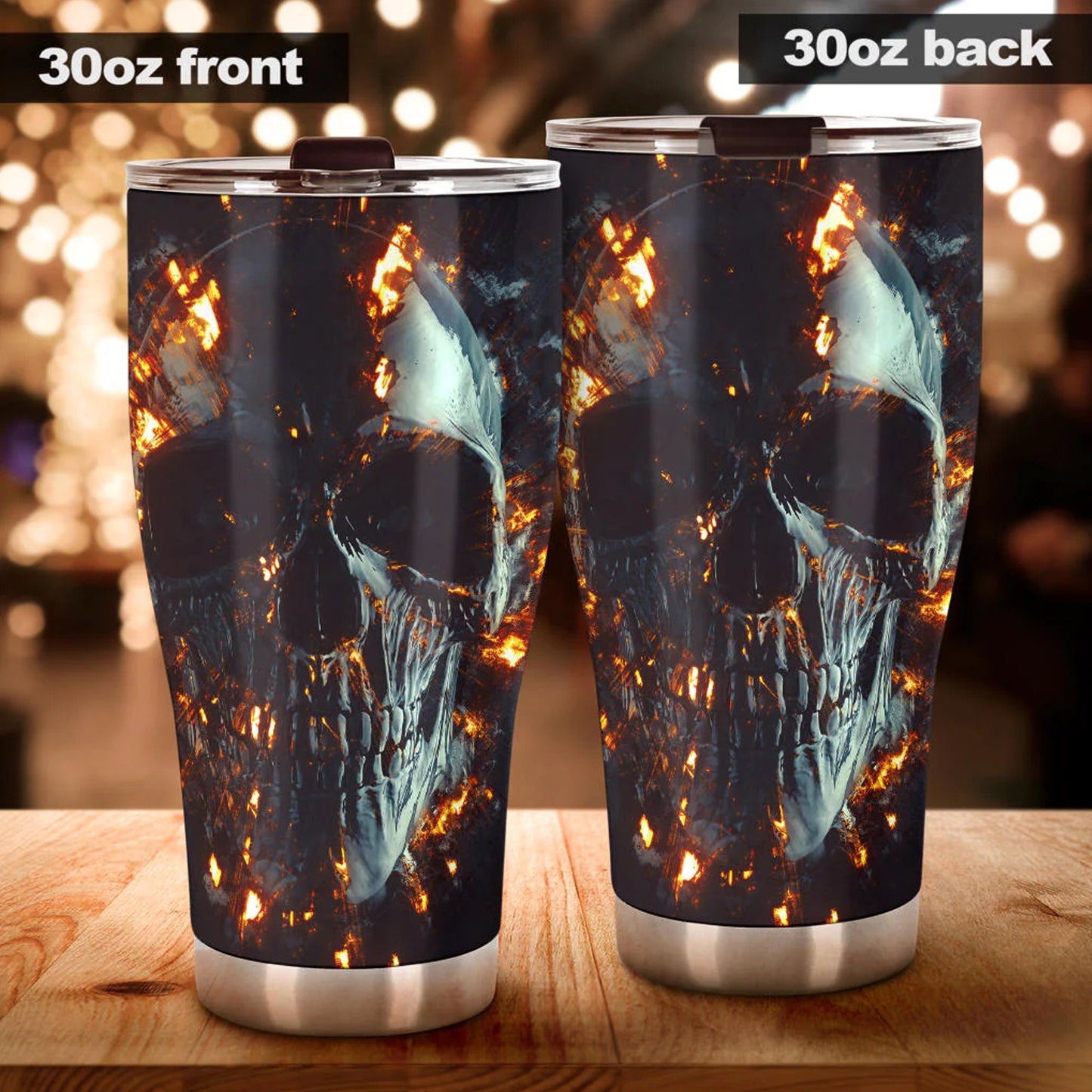 Flame skull tumbler, skull in fire cup mug tumblr skull travel tumbler Gothic skull mug tumbler Flaming skull mug grim reaper gothic mug cup