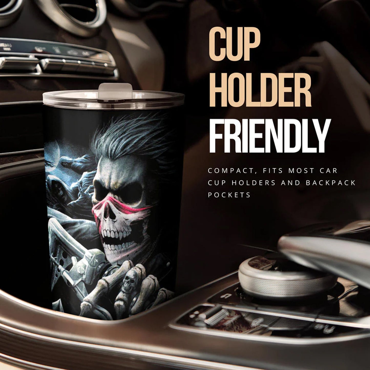 Motorcycle skull tumbler cup, Biker skull cup mug, skull travel tumbler Gothic  skull mug tumbler, grim reaper gothic tumbler cup for biker
