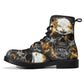 Flaming skull grim reaper boots for men women, Skull in fire gothic women boots skeleton boots, Flame grim reaper leather skull boots shoes