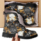 Flaming skull grim reaper boots for men women, Skull in fire gothic women boots skeleton boots, Flame grim reaper leather skull boots shoes