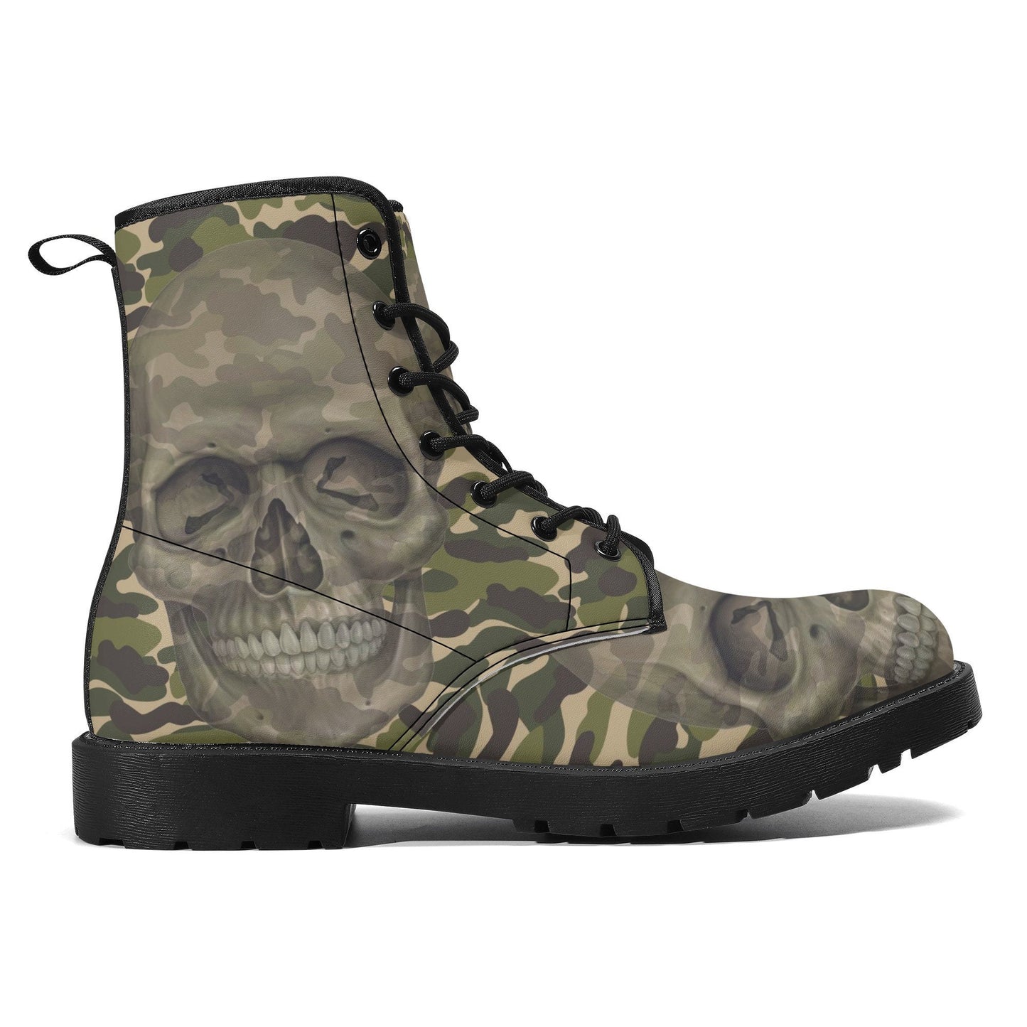 Military skull grim reaper boots for men women, Halloween skull gothic women boots skeleton boots, grim reaper leather skull boots for men