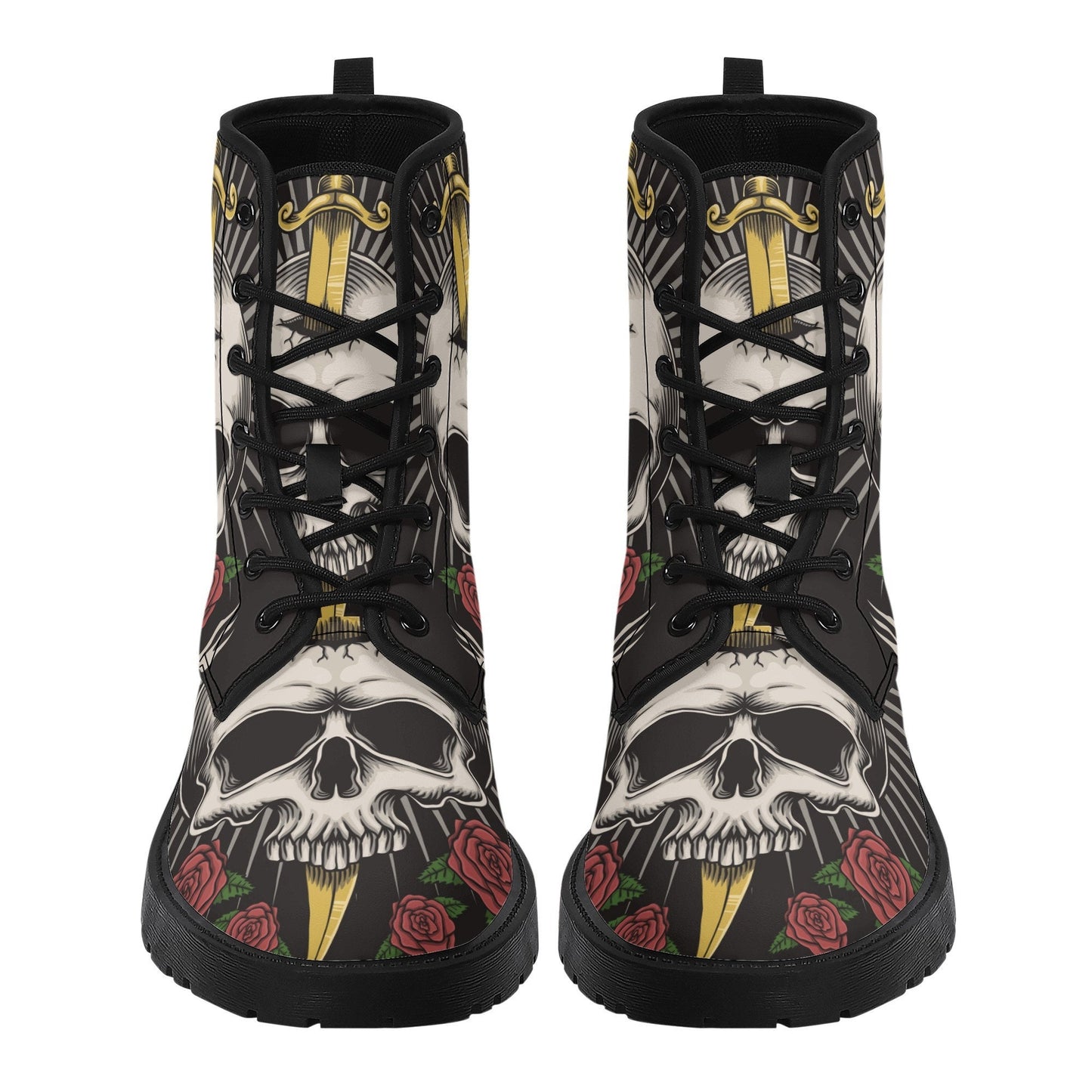 Sword skull grim reaper boots for men women, Halloween skull gothic women boots skeleton boots, Horror grim reaper leather skull boots shoes