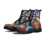 Floral sugar skull girl boots for women grim reaper gothic women boots Halloween Candy skull skeleton boots, rose mexico skull leather boots