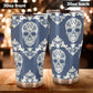 Candy skull tumbler, sugar skull cup mug tumbler, Day of the dead skull tumbler, skull tumbler mug cup, Mexican skull gothic mug cup tumbler