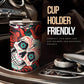 Floral skull tumbler, rose skull cup mug, skull travel tumbler Horror skull mug tumblr Halloween skeleton tumbler grim reaper gothic mug cup
