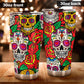 Candy skull tumbler, sugar skull cup mug tumbler, Dia de los muertos skull tumblr, skull tumbler mug cup, Candy skull gothic mug cup tumbler