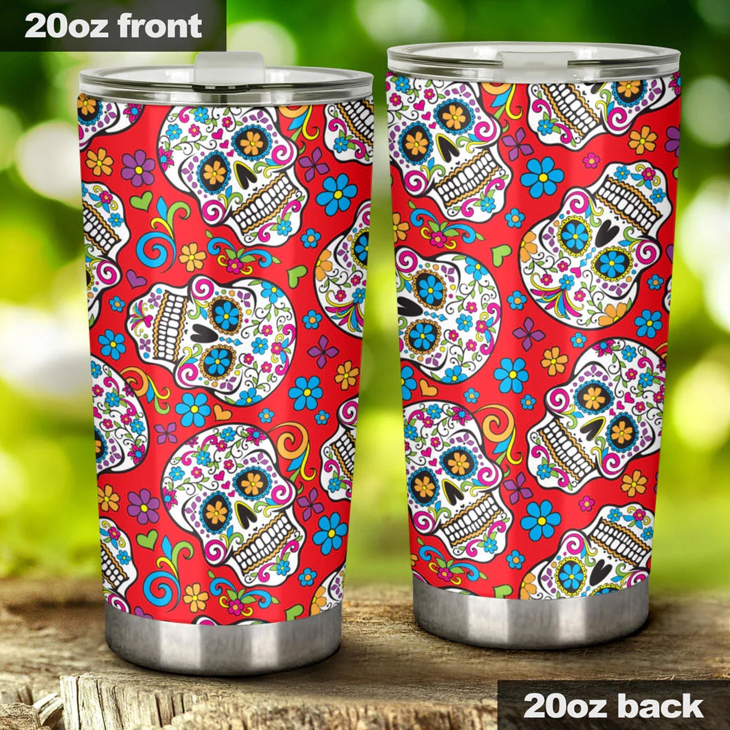Candy skull tumbler, sugar skull cup mug tumbler, Dia de los muertos skull tumblr, skull tumbler mug cup, Candy skull gothic mug cup tumbler