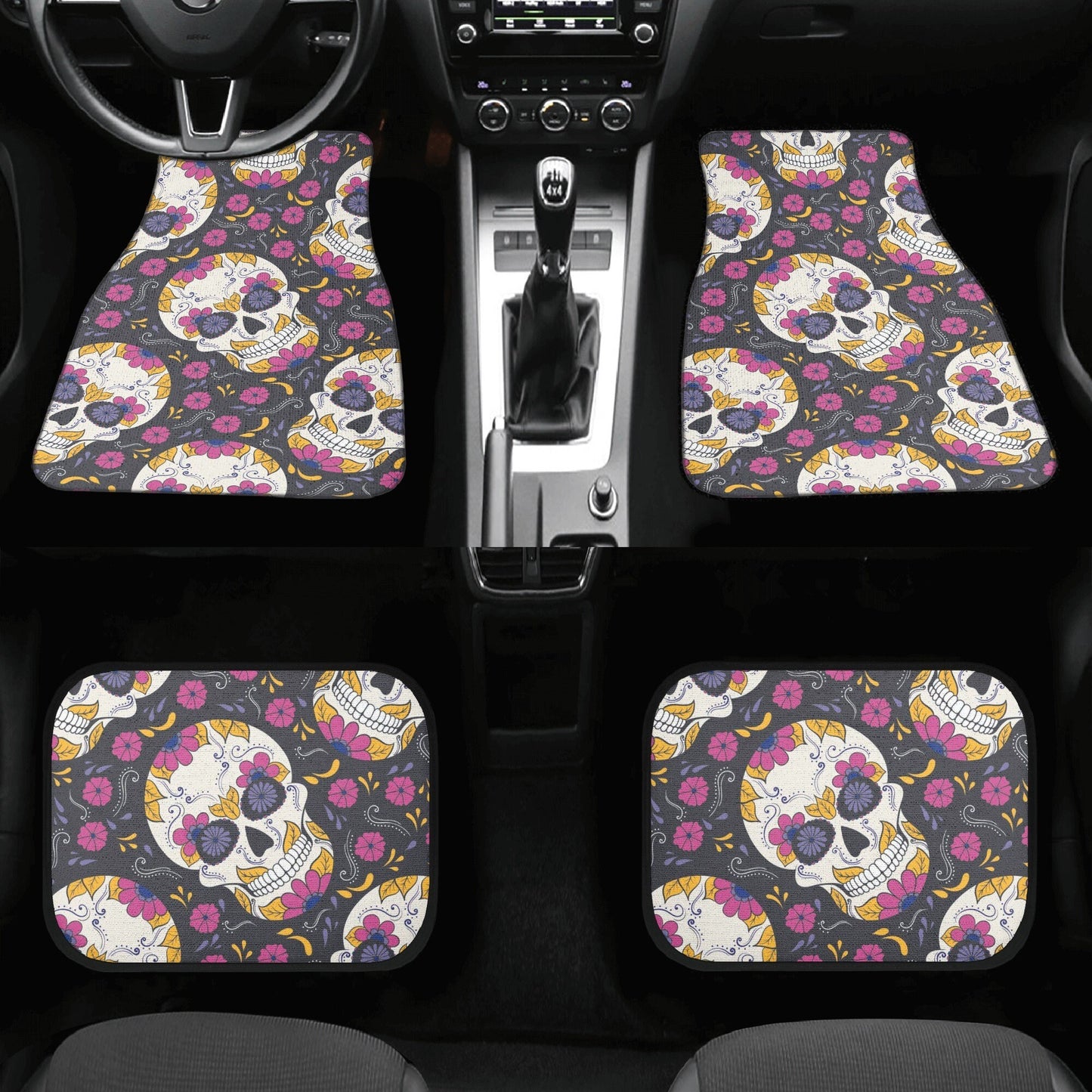 Sugar skull car seat cover, Candy skull Car Seat Covers car mat Mexico skull car seat protector candy skull accessories seat cover for car