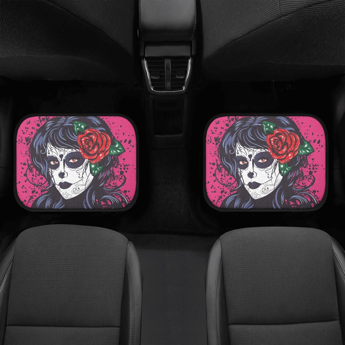 Sugar skull girl car seat cover, Sugar skull Seat Covers for car, flower skull car seat protector mat candy skull car accessories seat cover