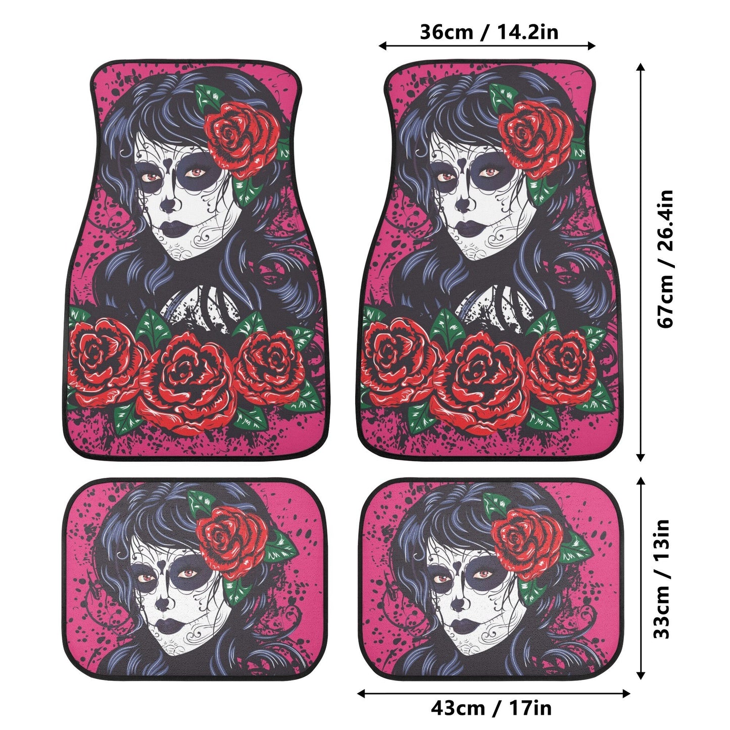 Sugar skull girl car seat cover, Sugar skull Seat Covers for car, flower skull car seat protector mat candy skull car accessories seat cover