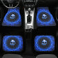 Gothic Skull Car Seat Cover car mat full set, Grim reaper skull seat cover mat for car Flaming skull gothic car seat cover Halloween car mat