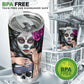 Sugar skull girl tumbler, Candy skull cat cup mug tumblr sugar skull love tumbler cup, skull mug tumbler day of the dead candy skull tumbler