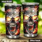 Flaming skull tumbler cup Goth skull cup mug Halloween skull tumbler Fire skull mug tumbler skull heart mug, Christmas skull gothic mug cup