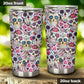 Day of the dead skull tumbler, Candy skull cup mug tumbler sugar skull tumbler cup, Claveras mexican skull day of the dead skull tumbler cup