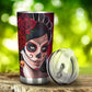 Day of the dead girl skull tumbler, Candy skull cup mug tumbler sugar skull girl tumbler cup Mexican skull day of the dead skull tumbler cup