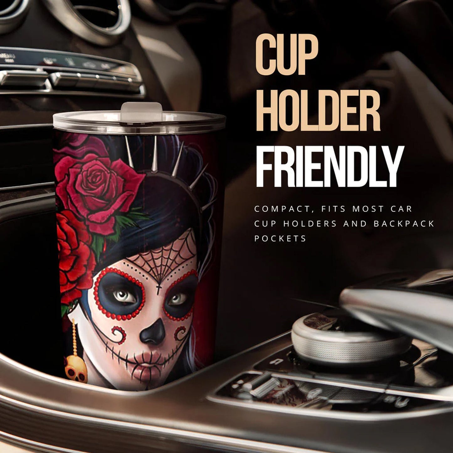 Day of the dead girl skull tumbler, Candy skull cup mug tumbler sugar skull girl tumbler cup Mexican skull day of the dead skull tumbler cup