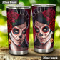 Day of the dead girl skull tumbler, Candy skull cup mug tumbler sugar skull girl tumbler cup Mexican skull day of the dead skull tumbler cup