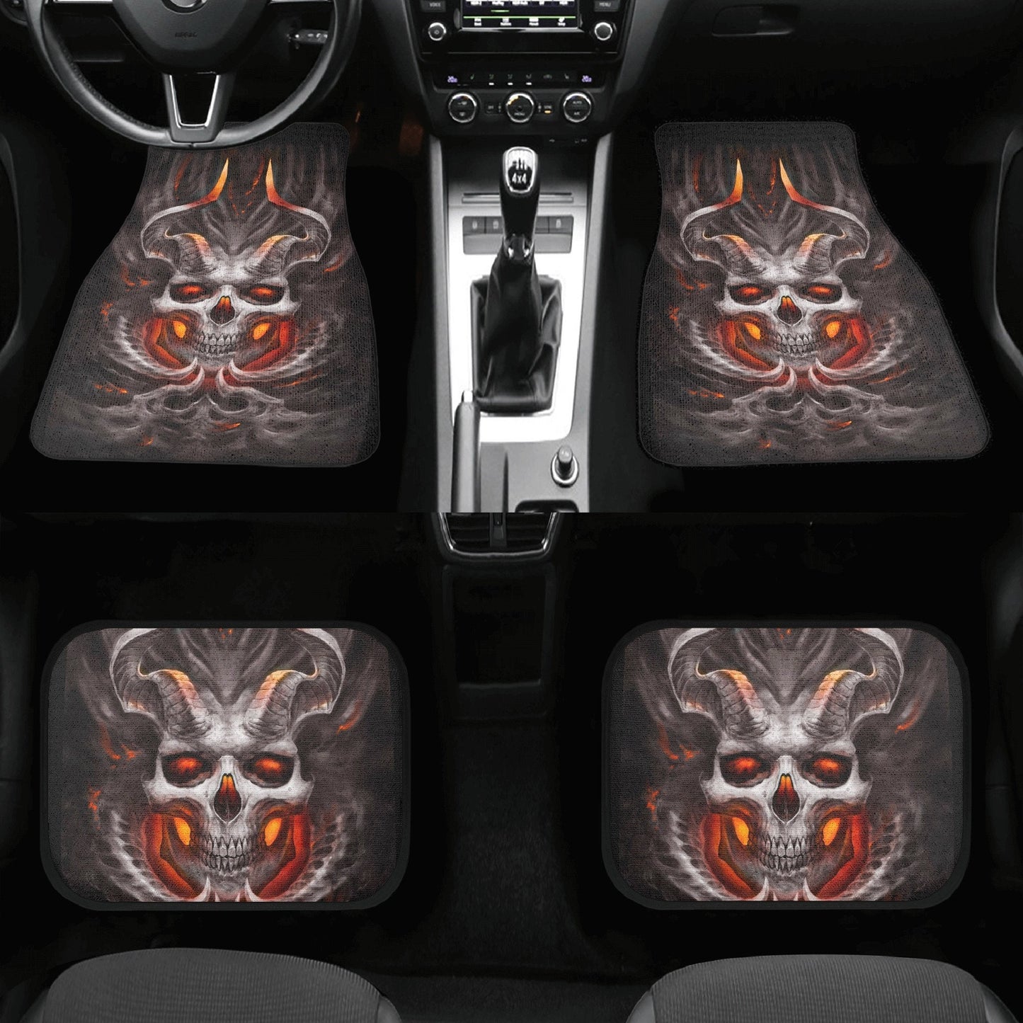 Skull Seat Cover for car, skull mat for car, Grim reaper skull seat cover mat for car Gothic skull car seat cover, skull mat cover for car