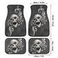 Floral Skull Seat Cover for car, flower skull car mat, Halloween skull seat cover mat for car, skull car seat cover, skull mat cover for car