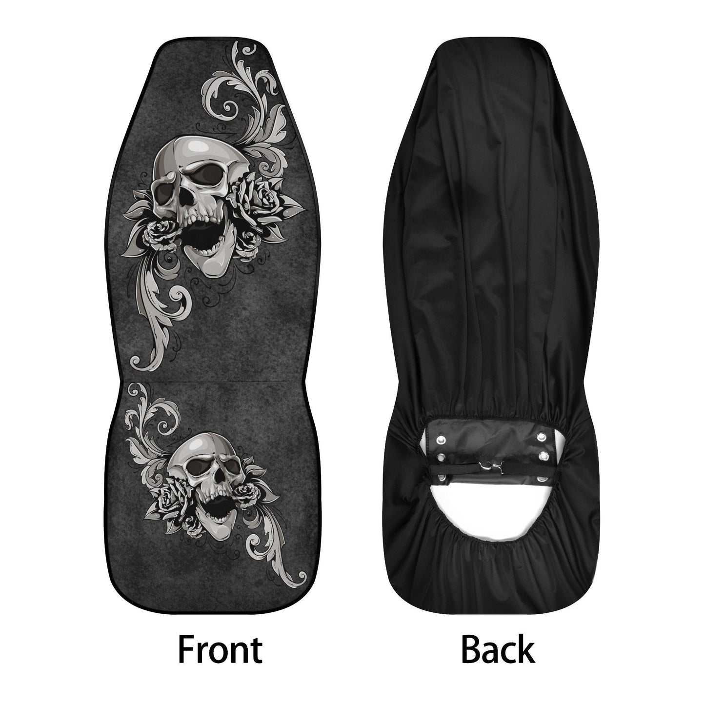 Floral Skull Seat Cover for car, flower skull car mat, Halloween skull seat cover mat for car, skull car seat cover, skull mat cover for car