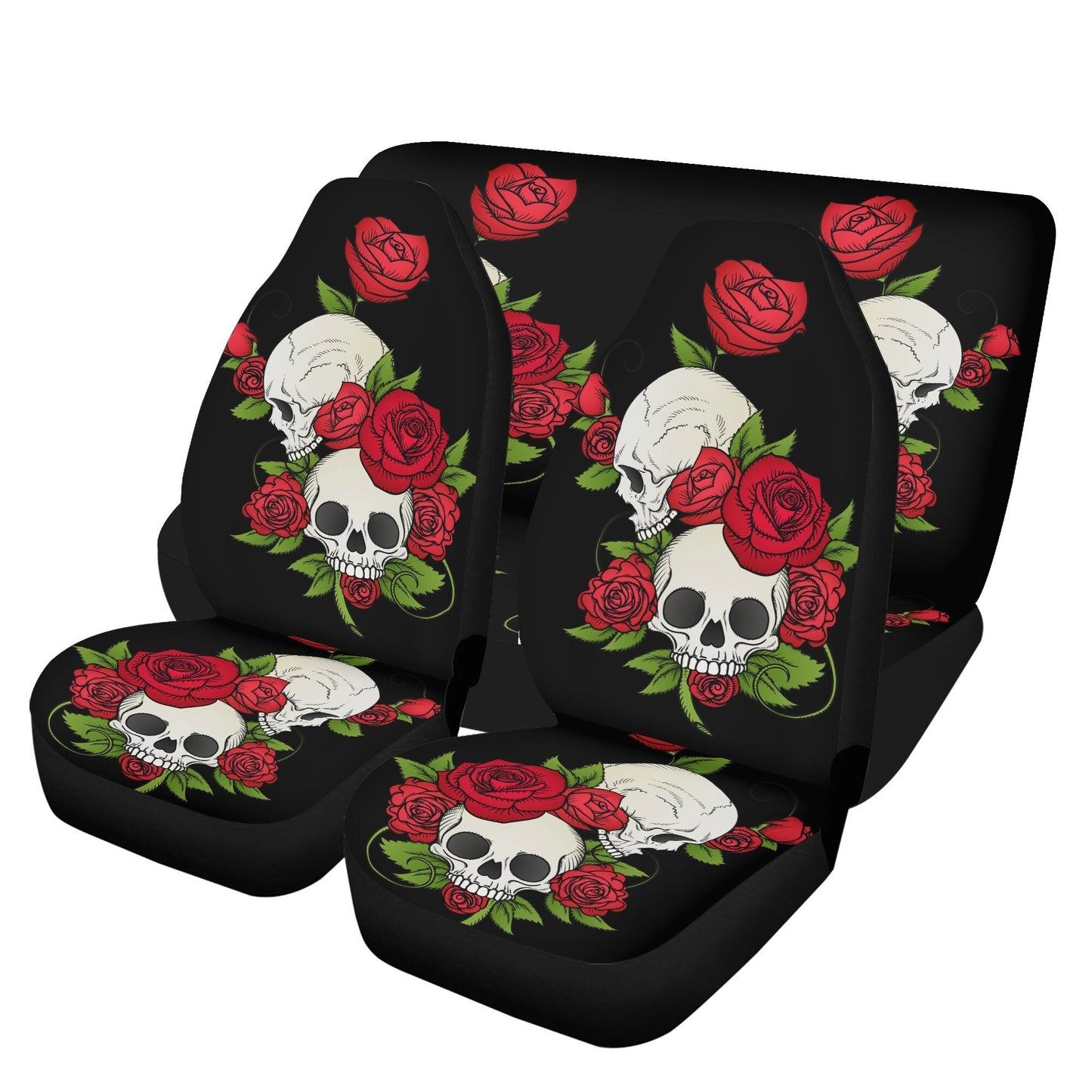 Rose Skull Seat Cover for car, floral skull car mat, Halloween skull seat cover mat for car, skull car seat cover, skull mat cover for car