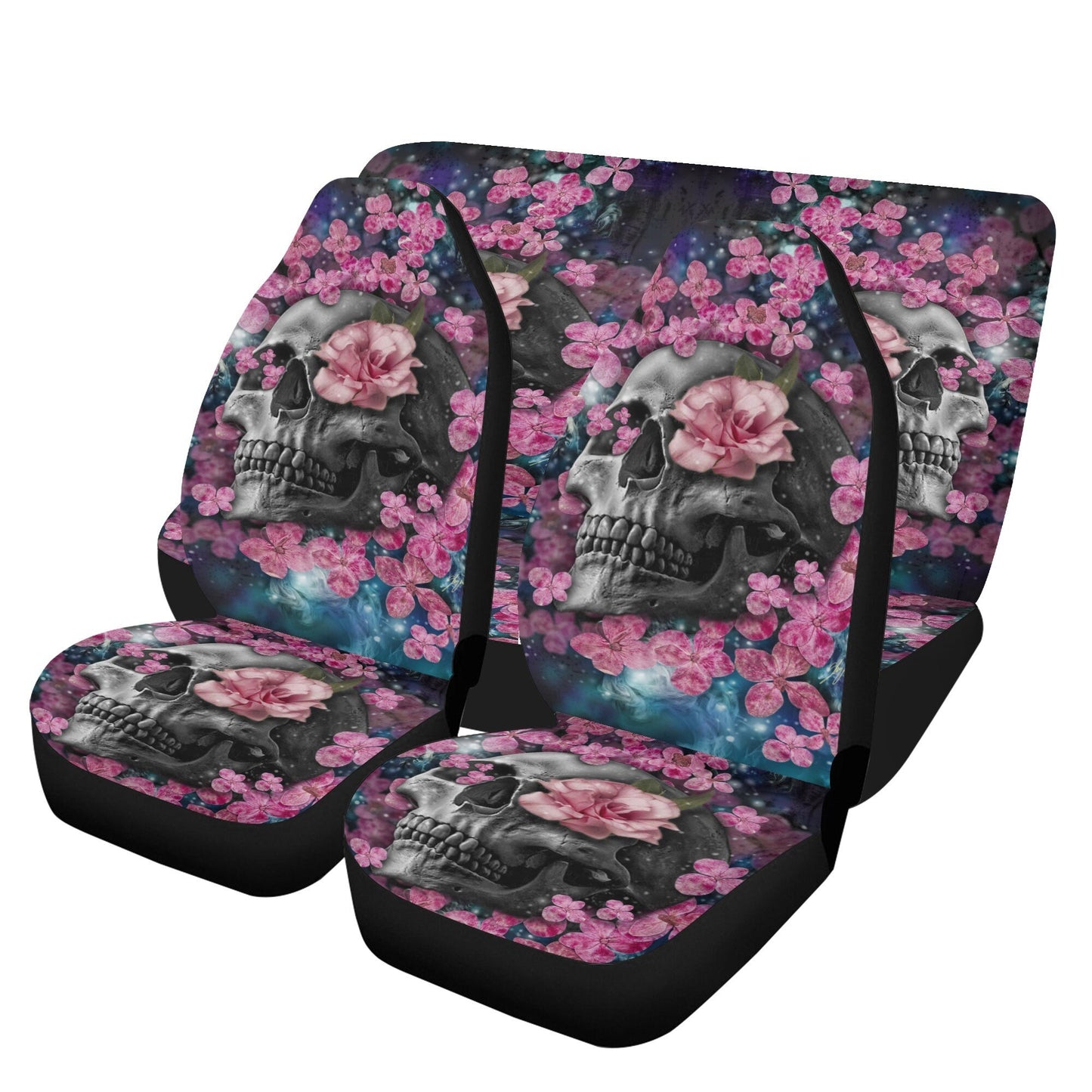 Gothic Skull Seat Cover for car skull mat for car Skeleton skull seat cover mat for car Rose skull car seat cover, skull mat cover for car